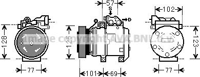 Prasco HYK208 - Компрессор кондиционера unicars.by