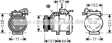 Prasco HYK222 - Компрессор кондиционера unicars.by