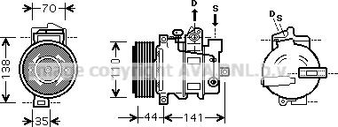 Prasco MSK401 - Компрессор кондиционера unicars.by