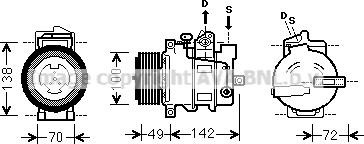 Prasco MSK566 - Компрессор кондиционера unicars.by