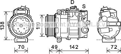 Prasco MSK644 - Компрессор кондиционера unicars.by