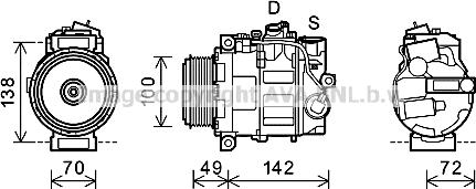 Prasco MSK602 - Компрессор кондиционера unicars.by