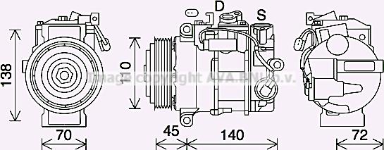 Prasco MSK705 - Компрессор кондиционера unicars.by