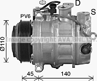 Prasco MSK736 - Компрессор кондиционера unicars.by