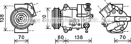 Prasco OLK616 - Компрессор кондиционера unicars.by