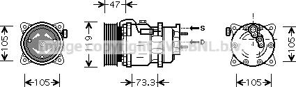 Prasco PEK242 - Компрессор кондиционера unicars.by