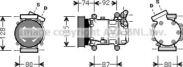 Prasco RTK452 - Компрессор кондиционера unicars.by