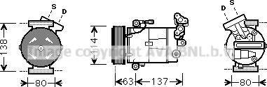 Prasco RTK437 - Компрессор кондиционера unicars.by