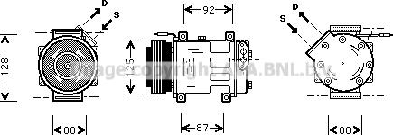 Prasco RTK046 - Компрессор кондиционера unicars.by