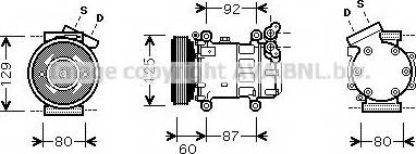 Prasco RTK080 - Компрессор кондиционера unicars.by