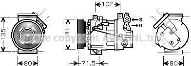 Prasco RTK393 - Компрессор кондиционера unicars.by