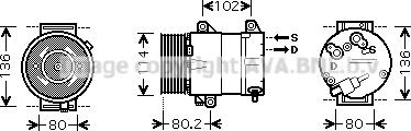 Prasco RTK381 - Компрессор кондиционера unicars.by