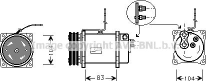 Prasco SBK041 - Компрессор кондиционера unicars.by