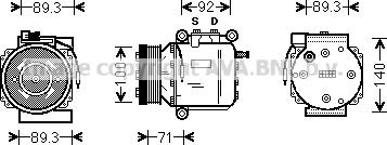 Prasco SBK053 - Компрессор кондиционера unicars.by