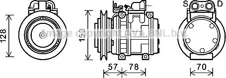 Prasco UGK006 - Компрессор кондиционера unicars.by