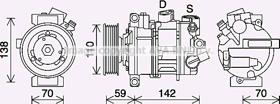 Prasco VNAK401 - Компрессор кондиционера unicars.by