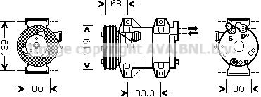 Prasco VOK121 - Компрессор кондиционера unicars.by