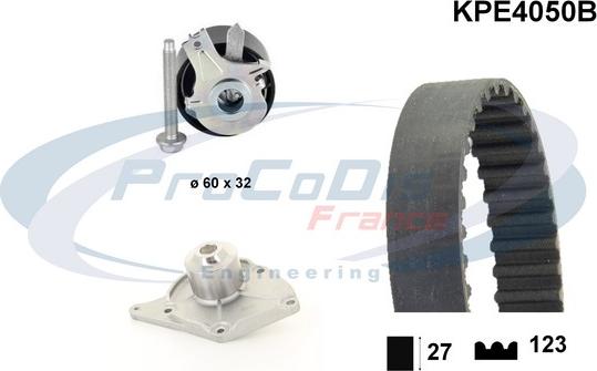 Procodis France KPE4050B - Водяной насос + комплект зубчатого ремня ГРМ unicars.by