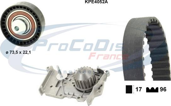 Procodis France KPE4052A - Водяной насос + комплект зубчатого ремня ГРМ unicars.by