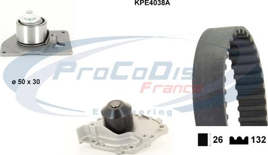 Procodis France KPE4038A - Водяной насос + комплект зубчатого ремня ГРМ unicars.by