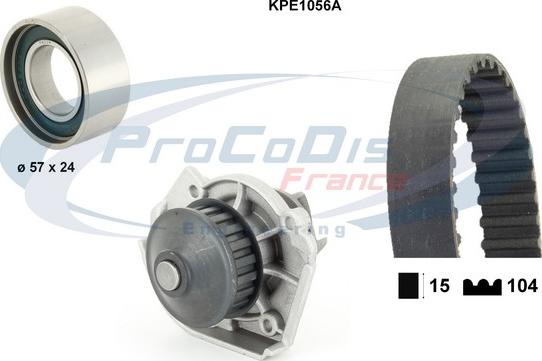 Procodis France KPE1056A - Водяной насос + комплект зубчатого ремня ГРМ unicars.by