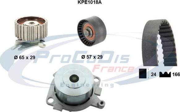 Procodis France KPE1018A - Водяной насос + комплект зубчатого ремня ГРМ unicars.by