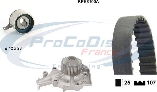 Procodis France KPE8100A - Водяной насос + комплект зубчатого ремня ГРМ unicars.by