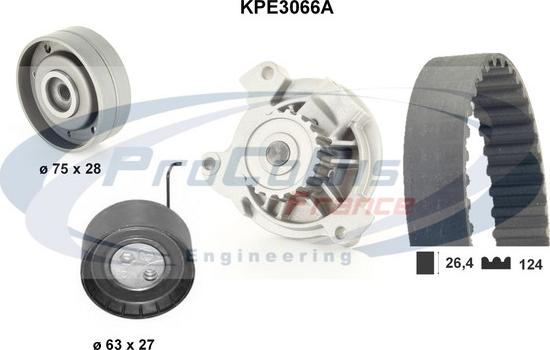 Procodis France KPE3066A - Водяной насос + комплект зубчатого ремня ГРМ unicars.by