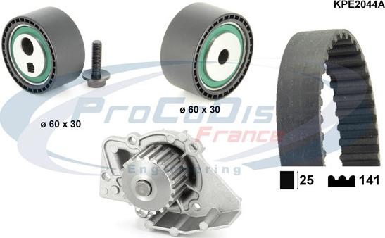 Procodis France KPE2044A - Водяной насос + комплект зубчатого ремня ГРМ unicars.by