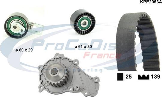 Procodis France KPE2053A - Водяной насос + комплект зубчатого ремня ГРМ unicars.by