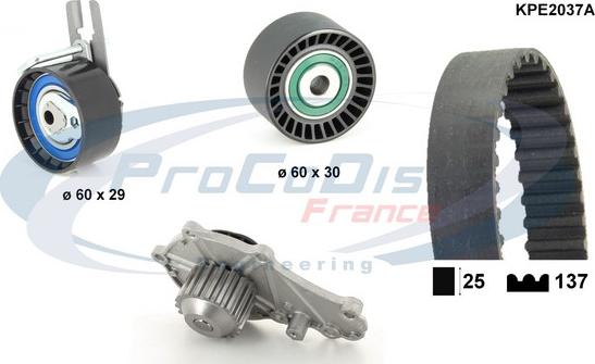 Procodis France KPE2037A - Водяной насос + комплект зубчатого ремня ГРМ unicars.by