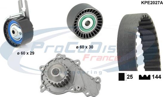 Procodis France KPE2027A - Водяной насос + комплект зубчатого ремня ГРМ unicars.by