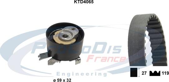 Procodis France KTD4065 - Комплект зубчатого ремня ГРМ unicars.by