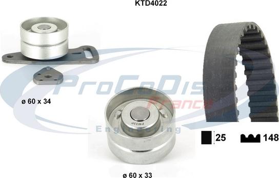 Procodis France KTD4022 - Комплект зубчатого ремня ГРМ unicars.by