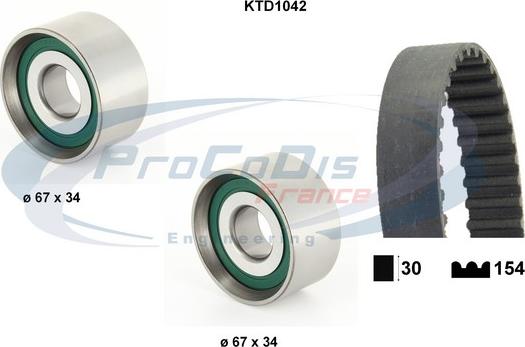 Procodis France KTD1042 - Комплект зубчатого ремня ГРМ unicars.by