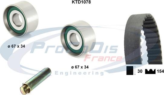 Procodis France KTD1078 - Комплект зубчатого ремня ГРМ unicars.by