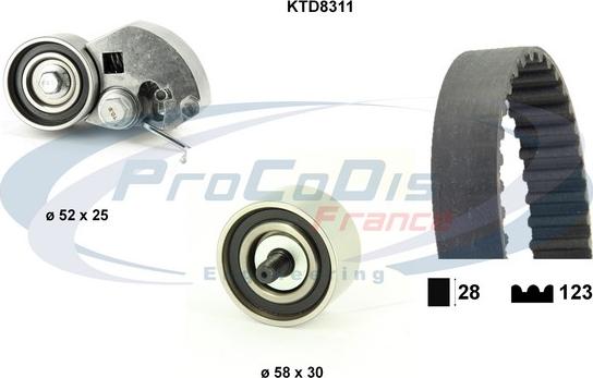 Procodis France KTD8311 - Комплект зубчатого ремня ГРМ unicars.by