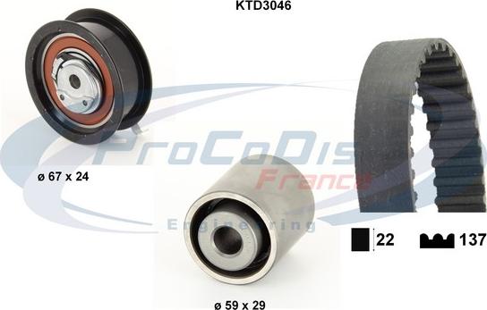 Procodis France KTD3046 - Комплект зубчатого ремня ГРМ unicars.by