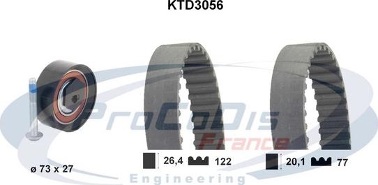 Procodis France KTD3056 - Комплект зубчатого ремня ГРМ unicars.by