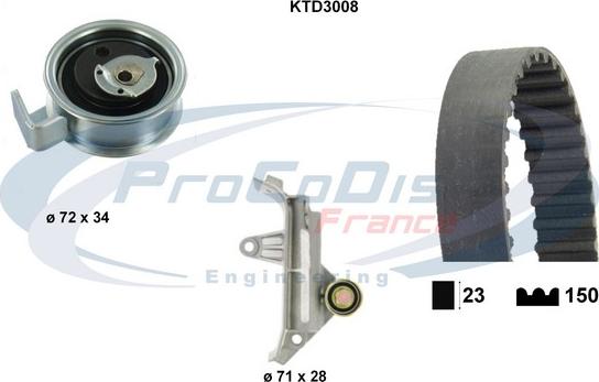 Procodis France KTD3008 - Комплект зубчатого ремня ГРМ unicars.by