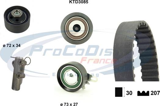 Procodis France KTD3085 - Комплект зубчатого ремня ГРМ unicars.by