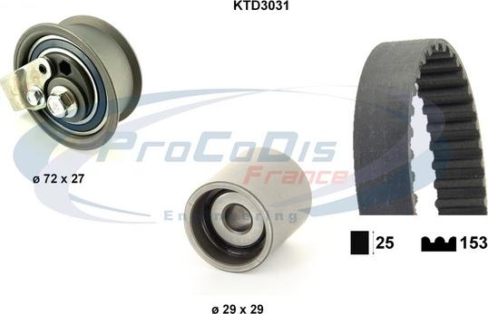 Procodis France KTD3031 - Комплект зубчатого ремня ГРМ unicars.by