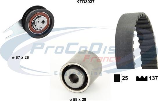 Procodis France KTD3037 - Комплект зубчатого ремня ГРМ unicars.by