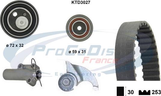 Procodis France KTD3027 - Комплект зубчатого ремня ГРМ unicars.by