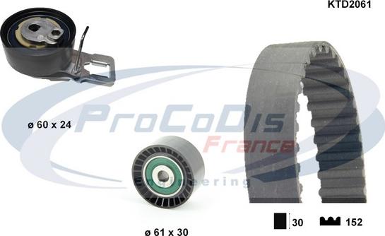 Procodis France KTD2061 - Комплект зубчатого ремня ГРМ unicars.by