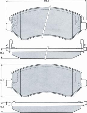 Procodis France PF1493 - Тормозные колодки, дисковые, комплект unicars.by