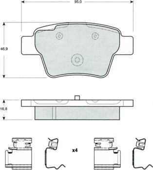 Procodis France PF1465 - Тормозные колодки, дисковые, комплект unicars.by