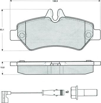 Procodis France PF1427 - Тормозные колодки, дисковые, комплект unicars.by