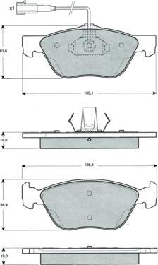 Procodis France PF1505 - Тормозные колодки, дисковые, комплект unicars.by