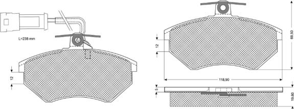 Procodis France PF10111 - Тормозные колодки, дисковые, комплект unicars.by